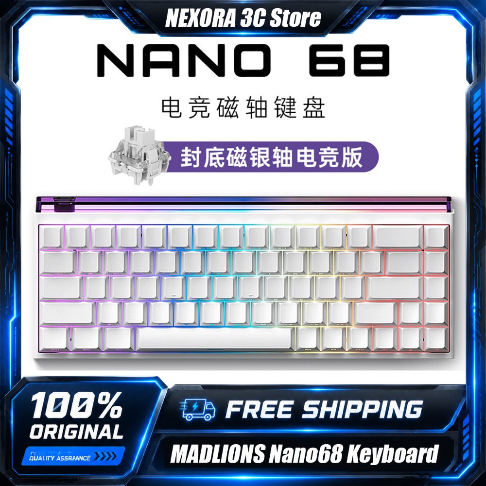 Gaming Keyboard Hall Effect Switches - Механическая игровая клавиатура MADLIONS Nano68 с