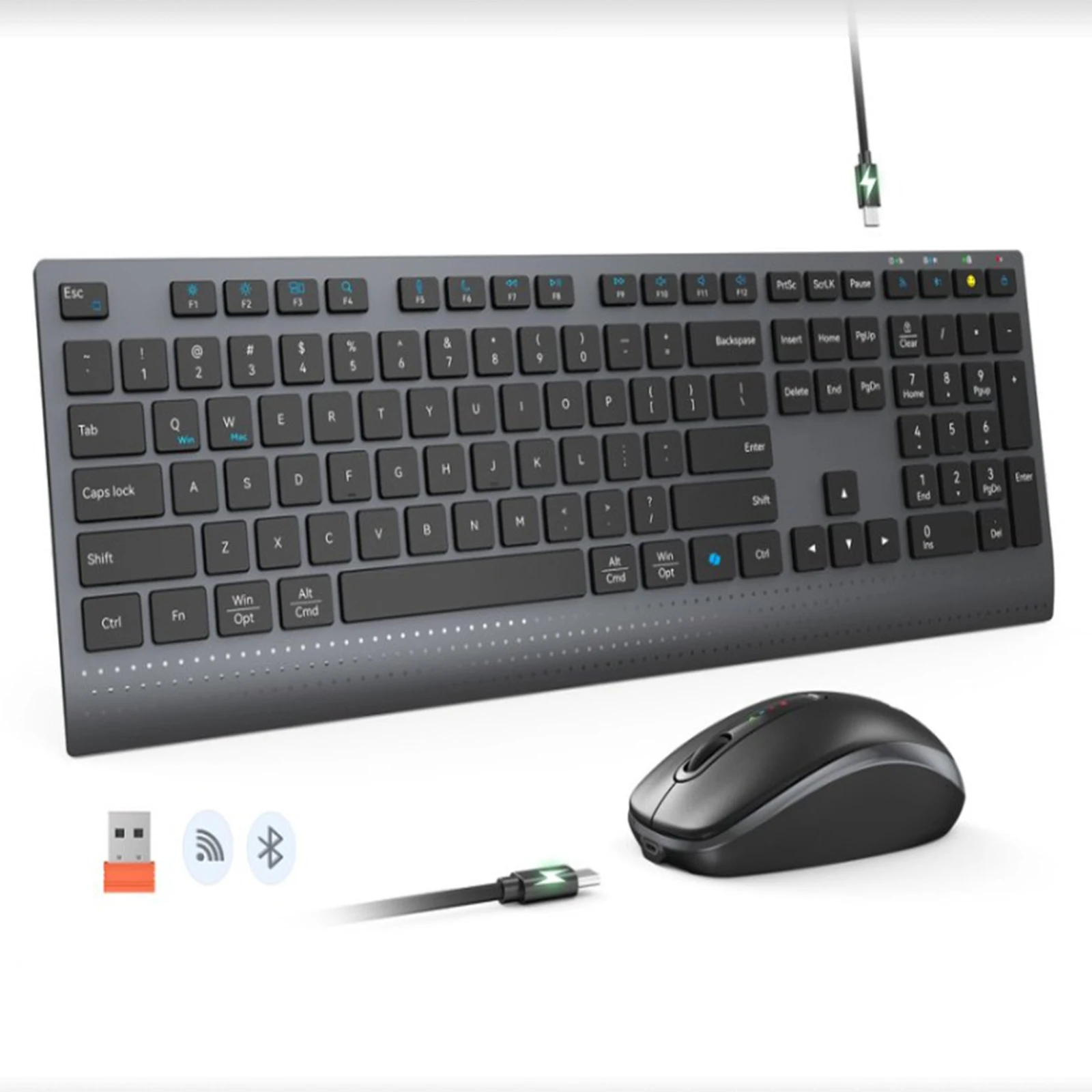 Gaming Keyboard And Mouse Combo Wireless - 2,4G Bluetooth двухрежимная беспроводная клавиатура и