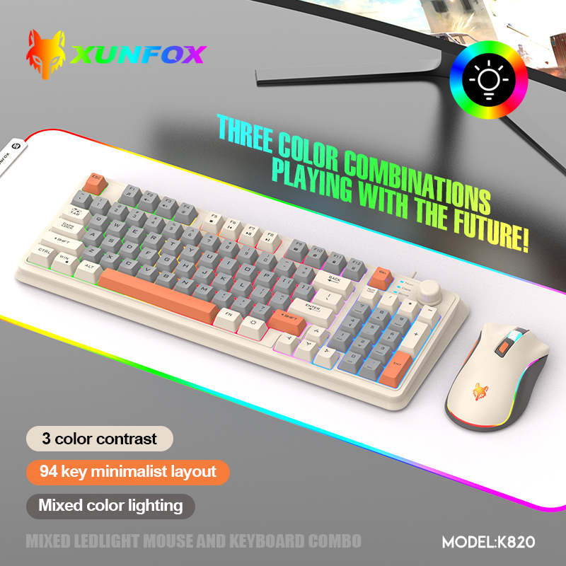 Gaming Keyboard And Mouse Combo - K820 USB проводная игровая клавиатура и