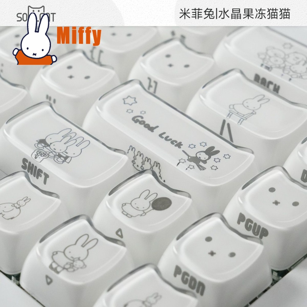 Gaming Keyboard He - Милые кейкапы Miffy: кристальные, с кроликом