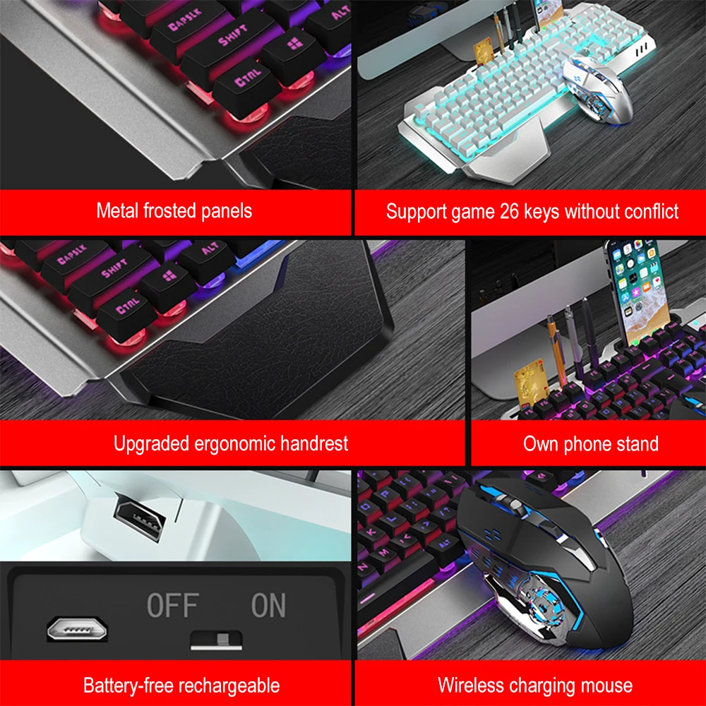K680 перезаряжаемый 2,4G беспр – обзор и цена Gaming Keyboard And Mouse Combo Wireless