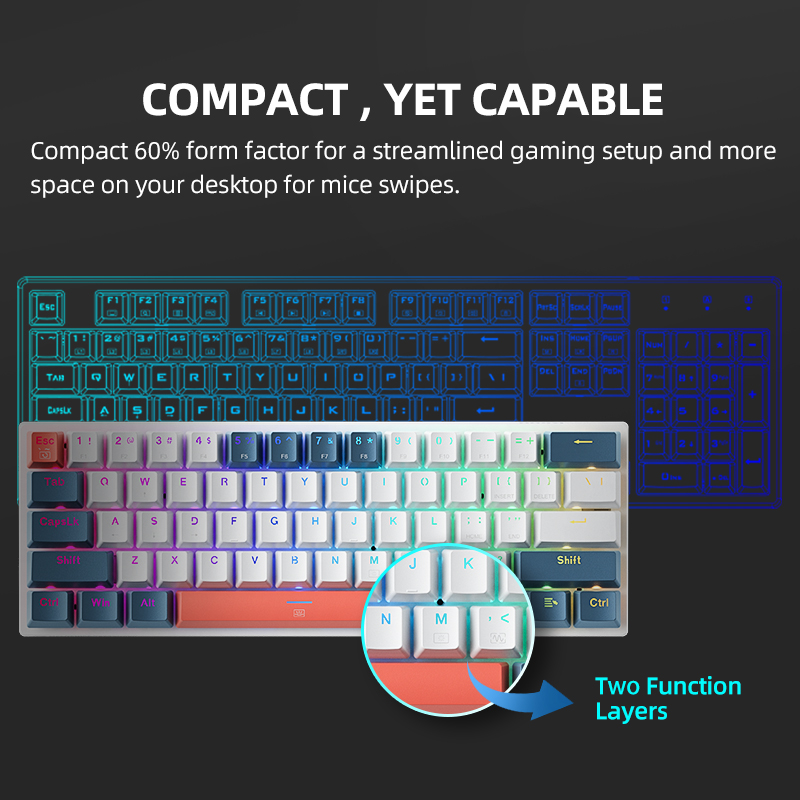 K500-B61 Мини-механическая кла – обзор и цена Gaming Keyboard Blue