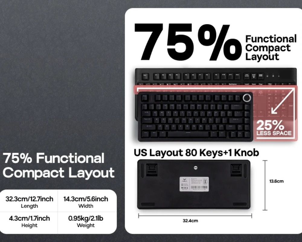 Игровая клавиатура AULA F75 пр – обзор и цена Gaming Keyboard Hot Swappable