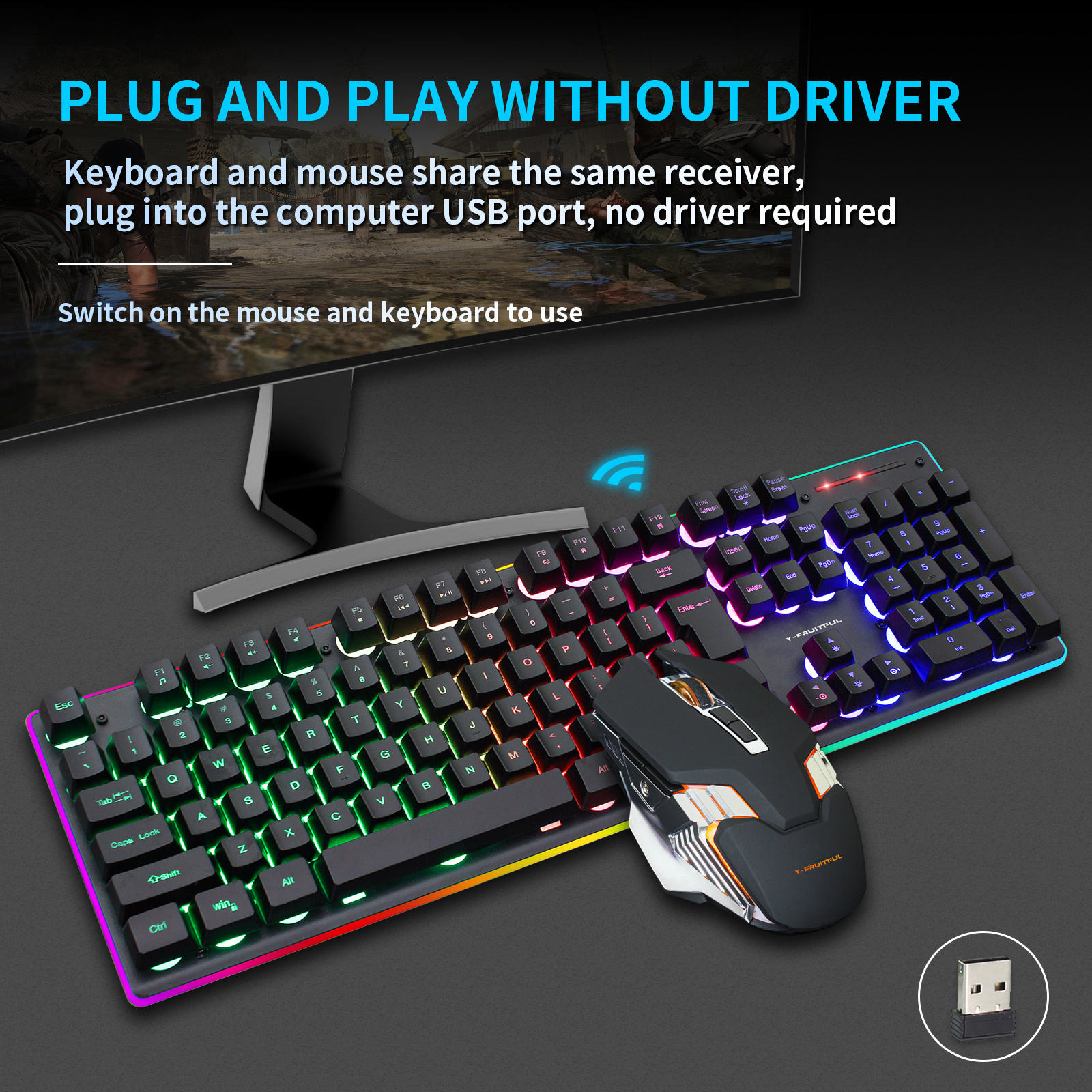104 клавиши RGB Компьютерная б – обзор и цена Gaming Keyboard And Mouse Combo Wireless